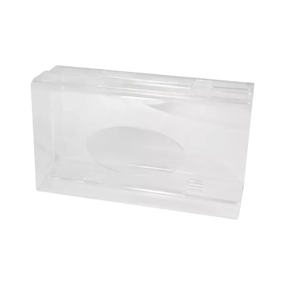 Dispensador de guantes desechables, soporte de dispensador de guantes, 250 x 135 x 55-90 mm, transparente, acrílico: comprar dispensador flexible y ajustable para la extracción higiénica y fácil de cajas de guantes.