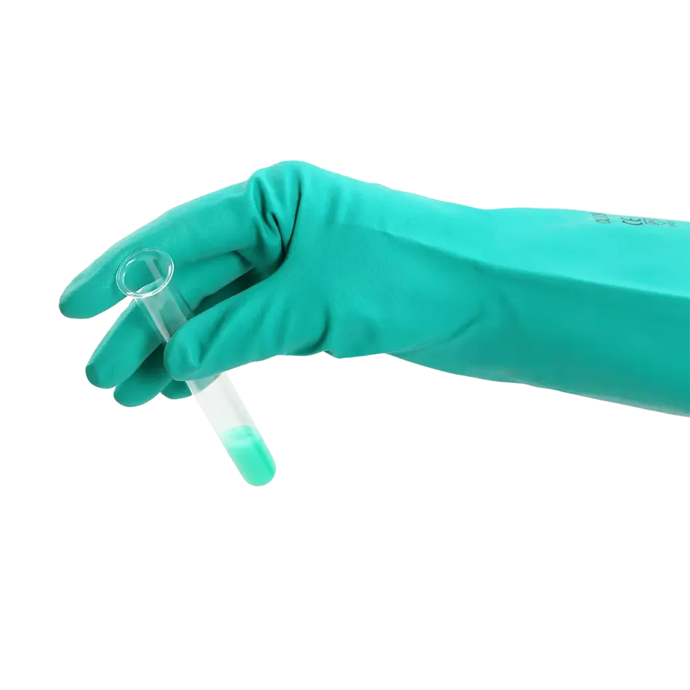 Guantes de protección química de nitrilo, verde, talla S, M, L, XL, protección química tipo A, Clean-Expert: comprar guantes de nitrilo como guantes de protección química y guantes industriales.