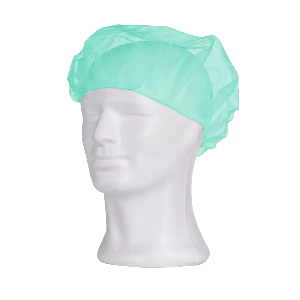 Gorro de boina de polipropileno, talla M, verde, Med-Comfort: comprar un gorro desechable para la protección higiénica.