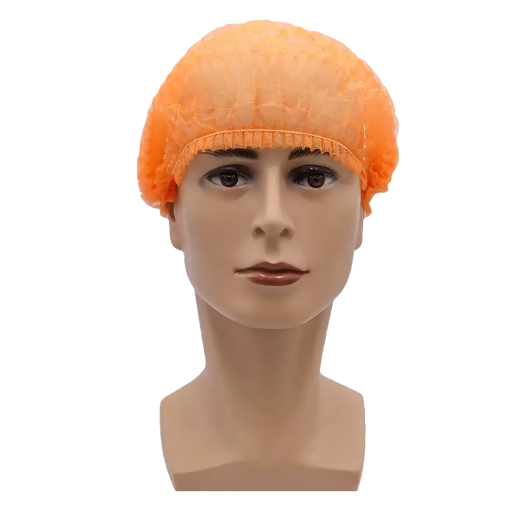 Gorros con clip, talla M, diámetro 52 cm, naranja, Med-Comfort: comprar protección higiénica desechable como EPI adecuado para el sector alimentario.