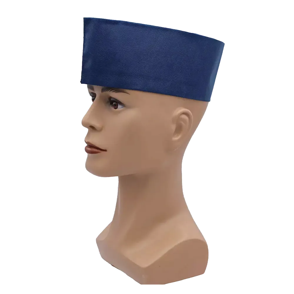 Gorro de barco de vellón, color azul, talla única: comprar gorro de protección ajustable para la cocina y la hostelería como protección higiénica.