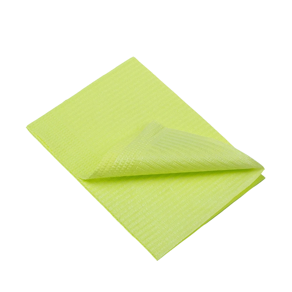 Servilletas dentales desechables para pacientes, 33 x 45 cm, color lima, verde claro: comprar servilletas dentales de 1 o 2 capas para utilizarlas durante los tratamientos dentales como material de consulta.