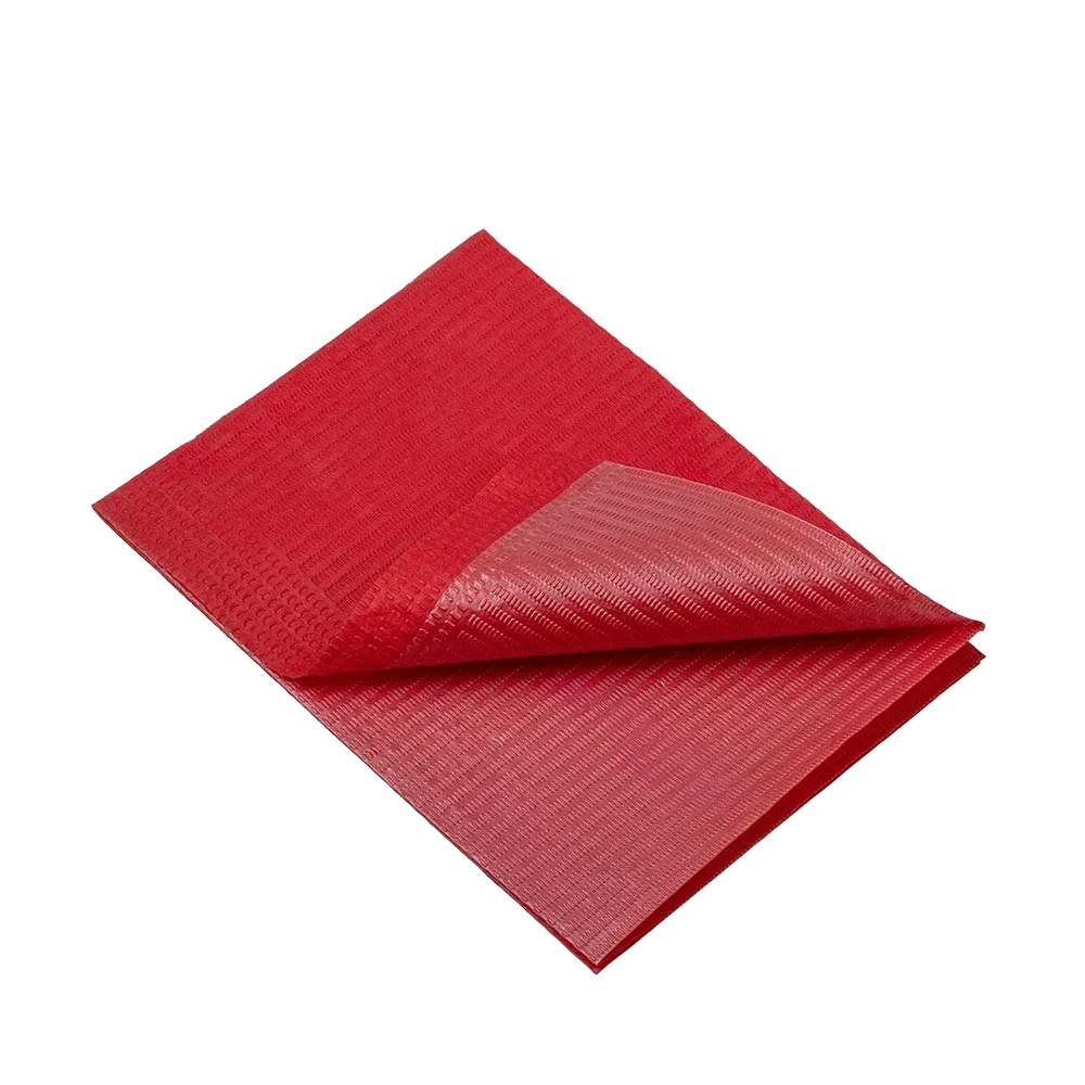 Servilletas dentales desechables para pacientes, 33 x 45 cm, color rojo: comprar servilletas dentales de 1 o 2 capas para su uso durante los tratamientos dentales como material de consulta.