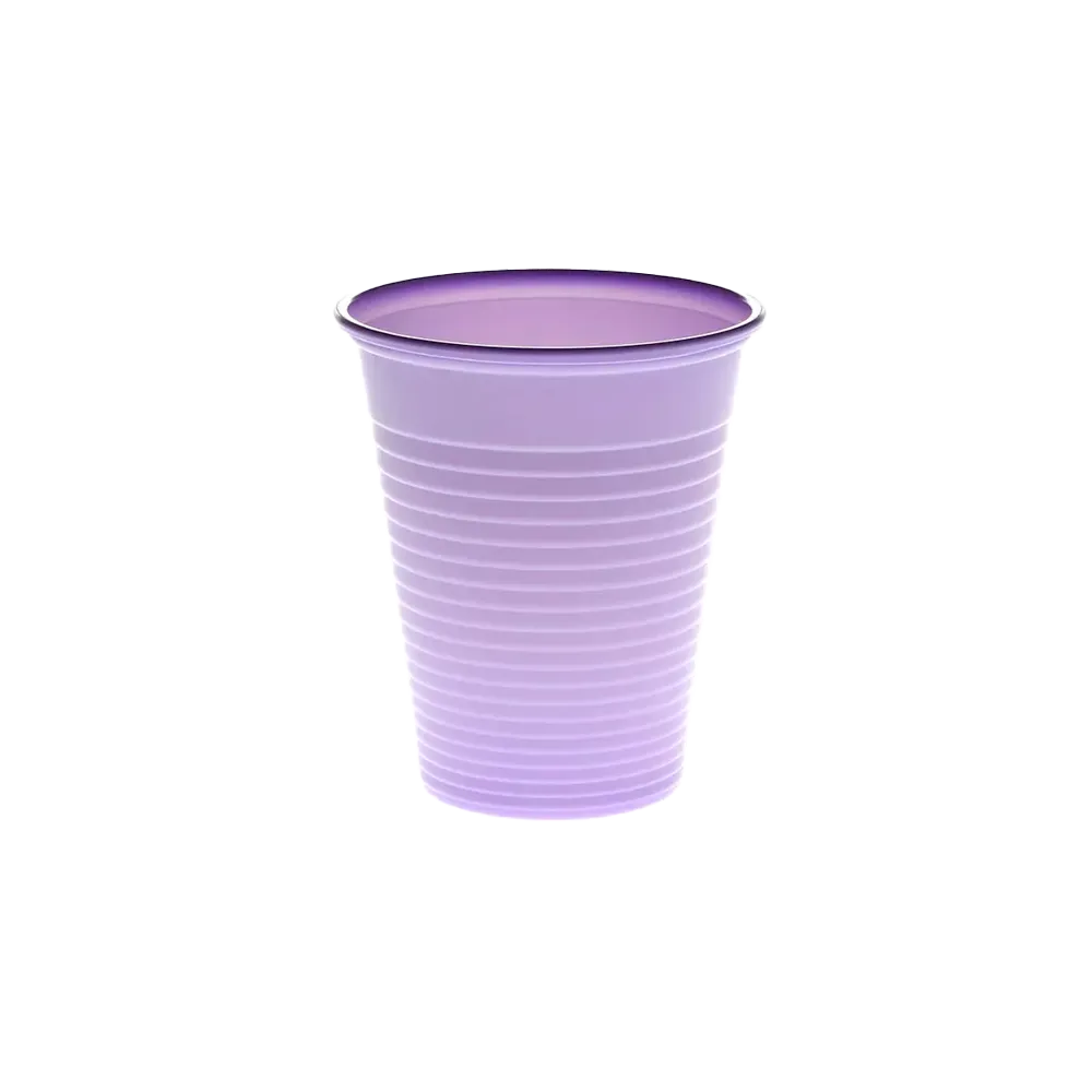 Vaso de enjuague bucal de PE, 180 ml, color morado, polietileno: comprar vaso de enjuague bucal de PE resistente y antideslizante con borde redondeado para tratamientos dentales.