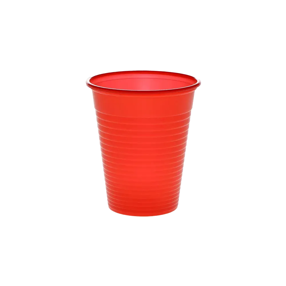 Vaso de enjuague bucal de PE, 180 ml, color rojo, polietileno: comprar vaso de enjuague bucal de PE resistente y antideslizante con borde redondeado para tratamientos dentales.