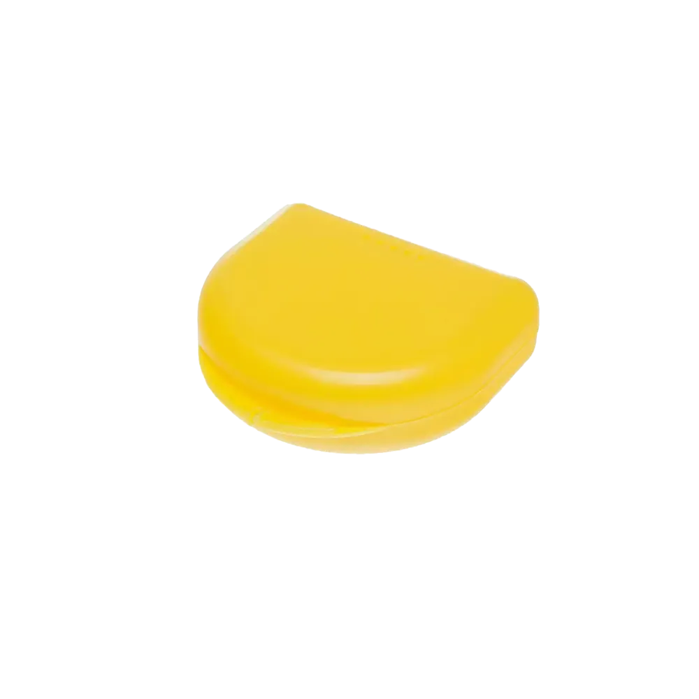 PP Caja de férulas dentales para adultos, 65 x 58 x 20 cm, color amarillo, polipropileno: comprar caja de férulas estable y robusta para guardar férulas dentales y protectorses de mordida como suministros dentales.