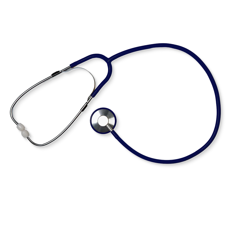 Estetoscopio de cabeza plana de material de pvc, color azul, Med-Comfort: comprar estetoscopio de enfermera con cabeza de aleación de aluminio para su uso en medicina y cuidados como suministros para salas y pacientes.