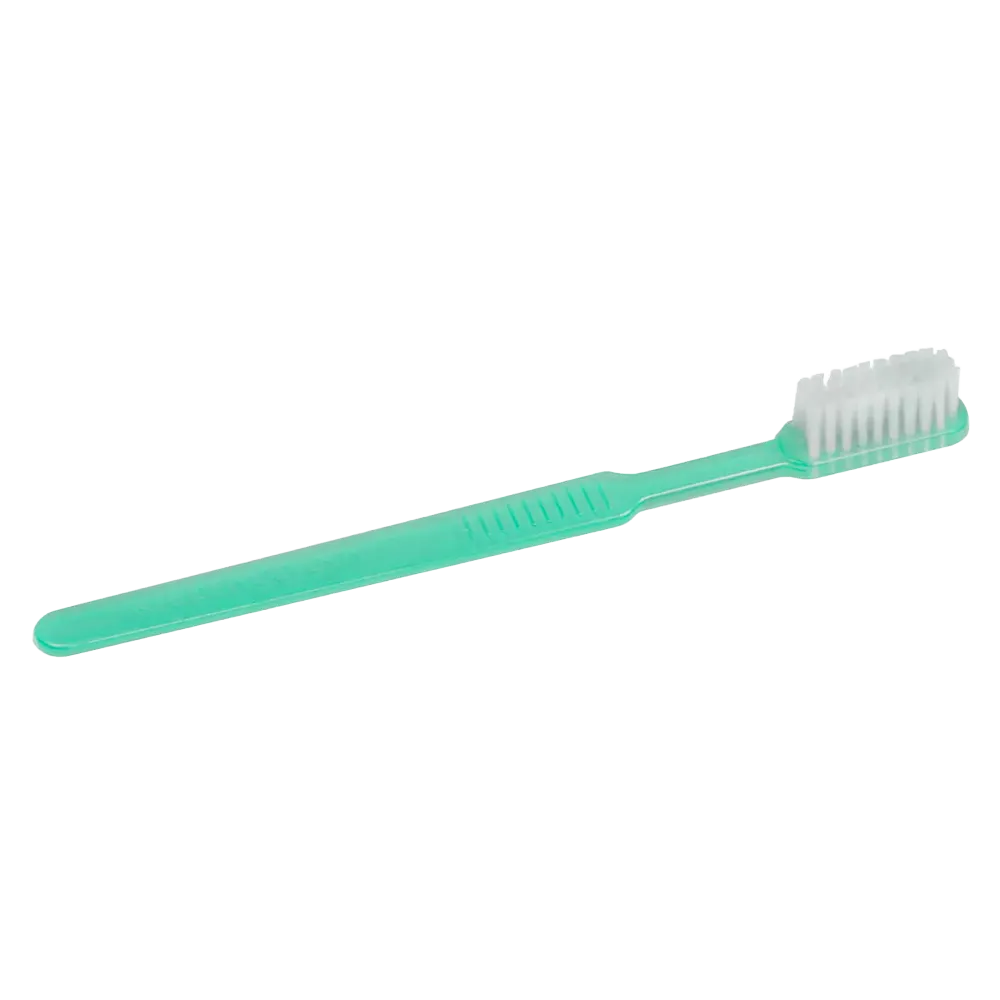 Cepillo dental desechable PS con pasta dentífrica, color verde, 15 x 2,6 cm, Med-Comfort: comprar cepillo dental desechable de poliestireno para viajes y uso antes del tratamiento dental, como suministros dentales.