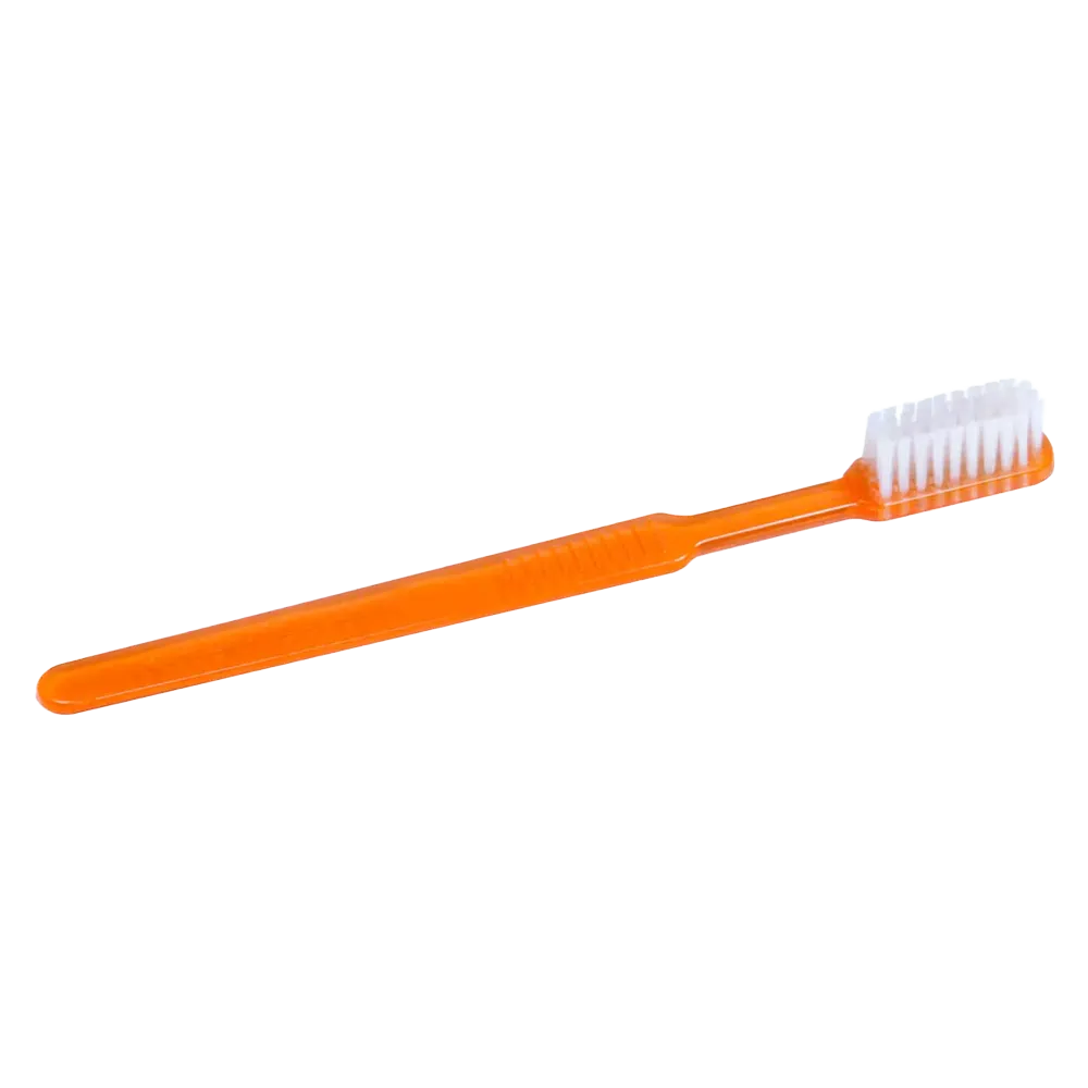 Cepillo dental desechable PS con pasta dentífrica, color naranja, 15 x 2,6 cm, Med-Comfort: comprar cepillo dental desechable de poliestireno para viajes y uso antes del tratamiento dental, como material dental.