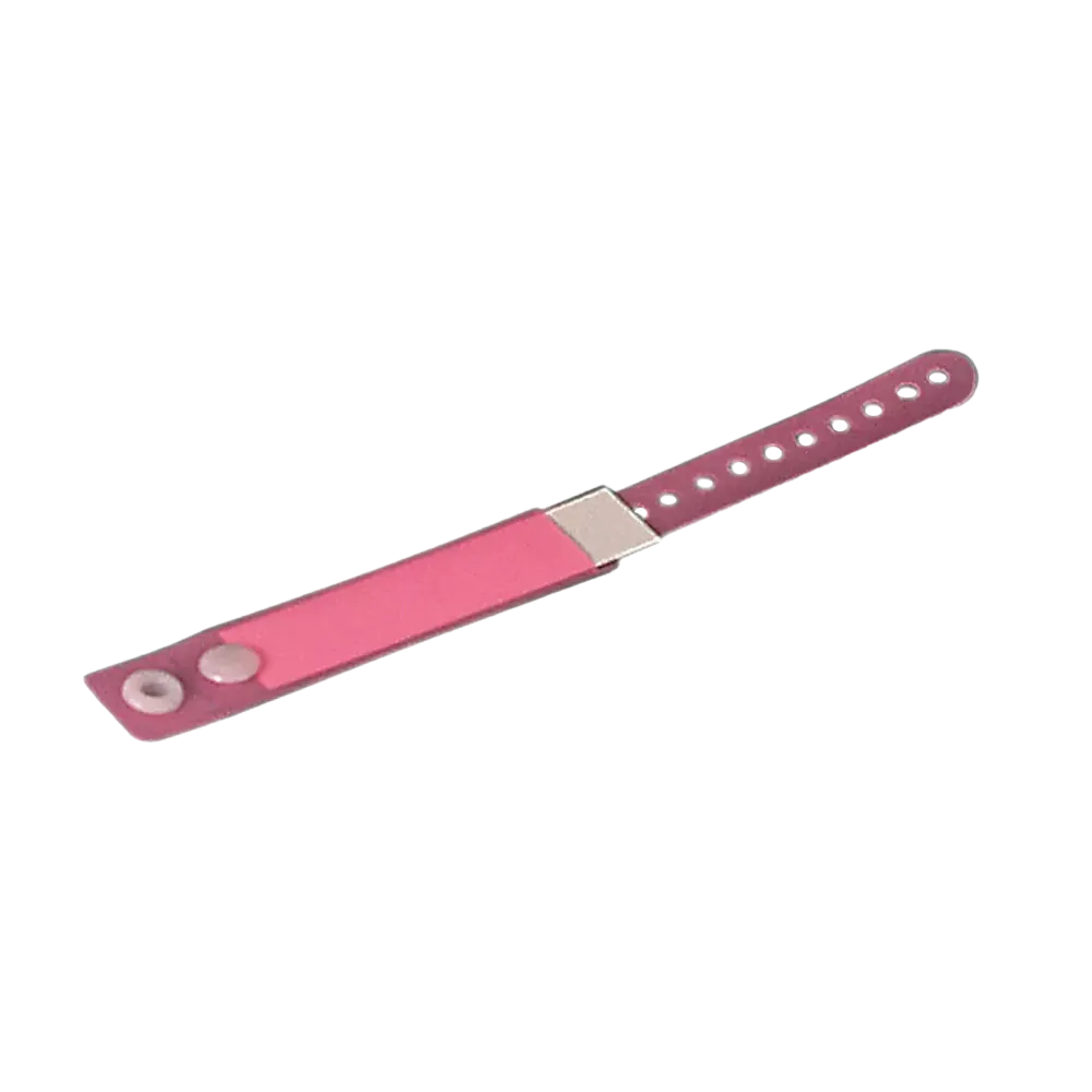 Muñequera infantil de material de pvc para pacientes, color rosa, 162 x 18 mm: comprar muñequera con nombre inscribible fabricada en plástico sin látex para los pequeños pacientes como material de sala.