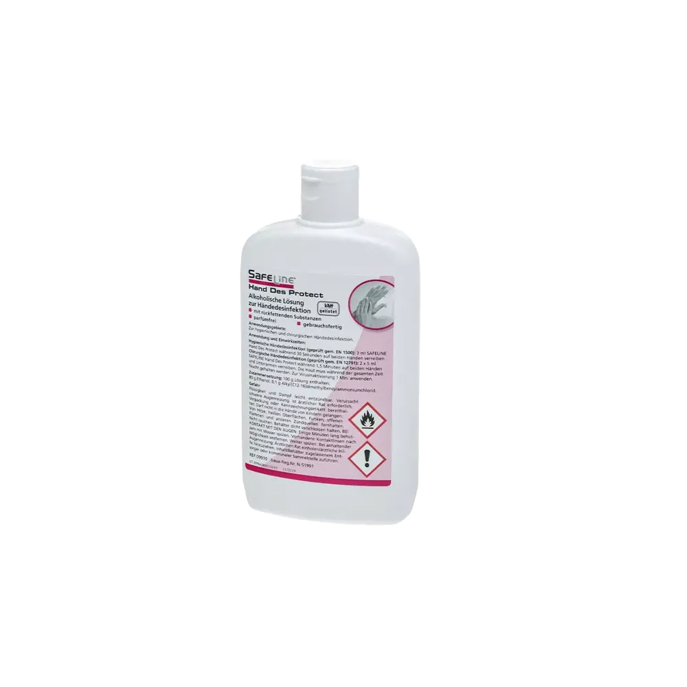 Desinfección de manos, 150 ml, Safeline Hand Des Protect: comprar desinfectante de manos hidratante, listo para usar, para una limpieza higiénica para aplicar sobre la piel.