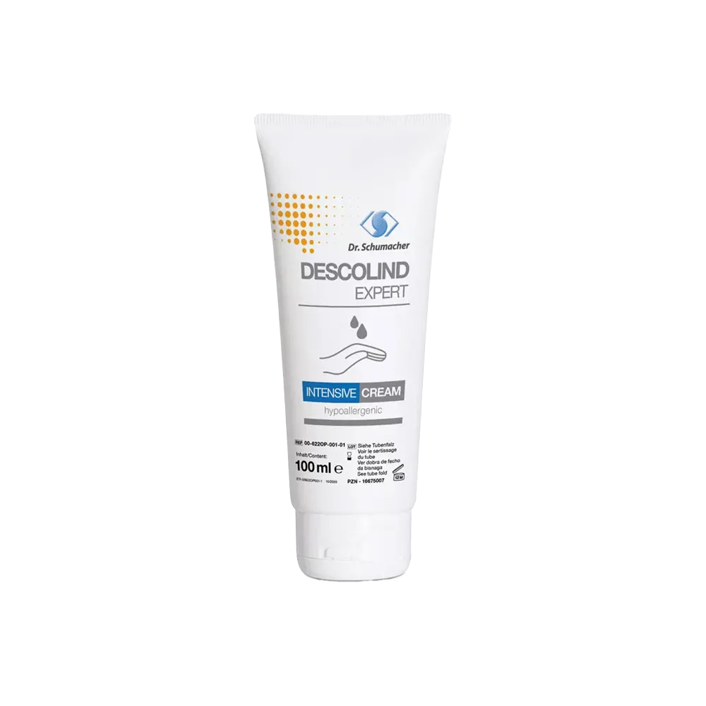 Crema de protección de la piel, 100 ml, Descolind Expert: comprar crema de protección de la piel contra sustancias solubles en agua y cuando se usan guantes para el trabajo diario.