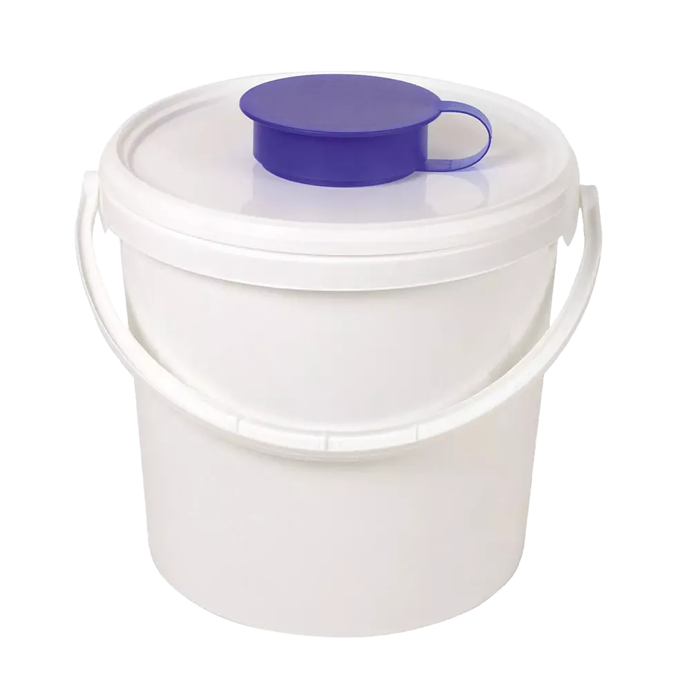 Cubo dispensador, blanco, 6,2 l: comprar cubo dispensador para rollos de tela no tejida con extracción de toallitas húmedas adjunta como material de sala.