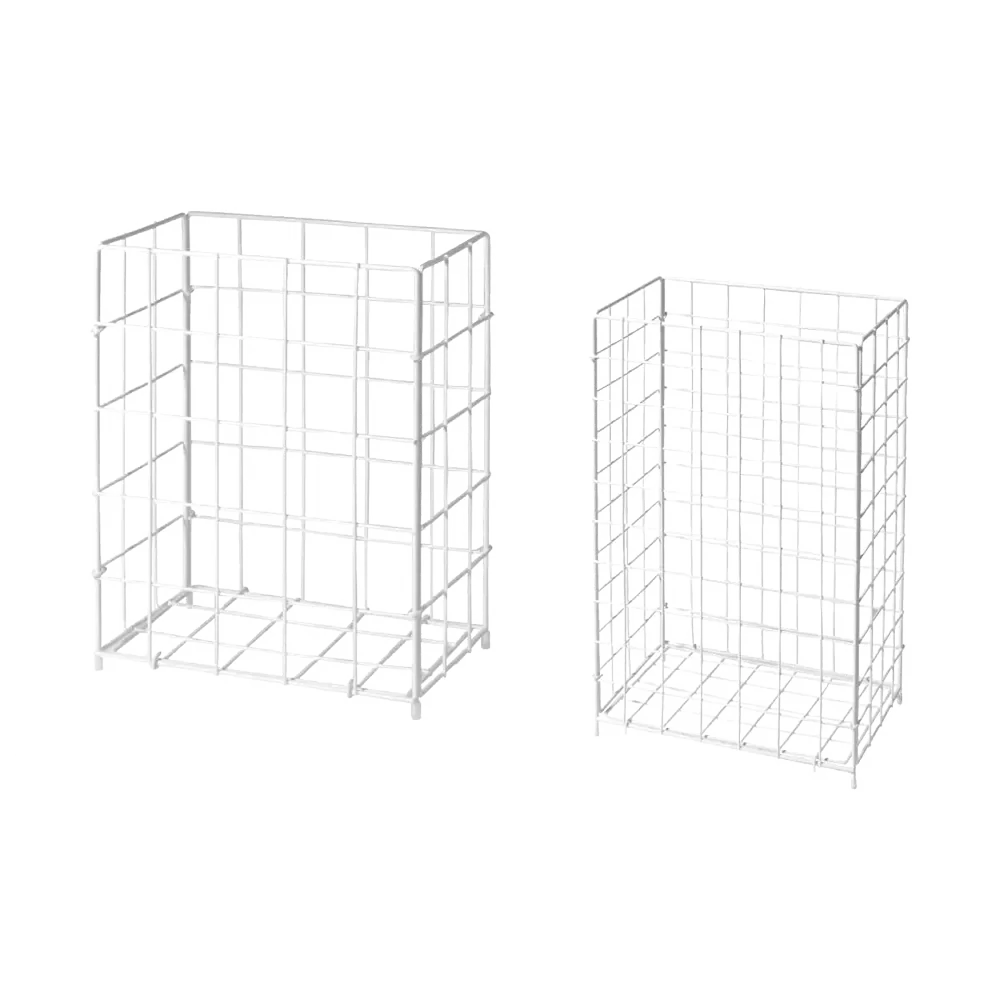 Cesta de recogida de alambre, material de pvc, blanco, 280 x 190 x 350 mm, 19 l: comprar cesta de recogida de malla metálica como papelera para la eliminación de papel de cocina para su uso en sanitary facilities.