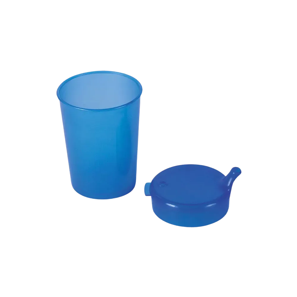 Taza de pico de PP superior e inferior SET, azul, 50 x 250 ml: comprar juego de polipropileno para 50 vasos sippy.