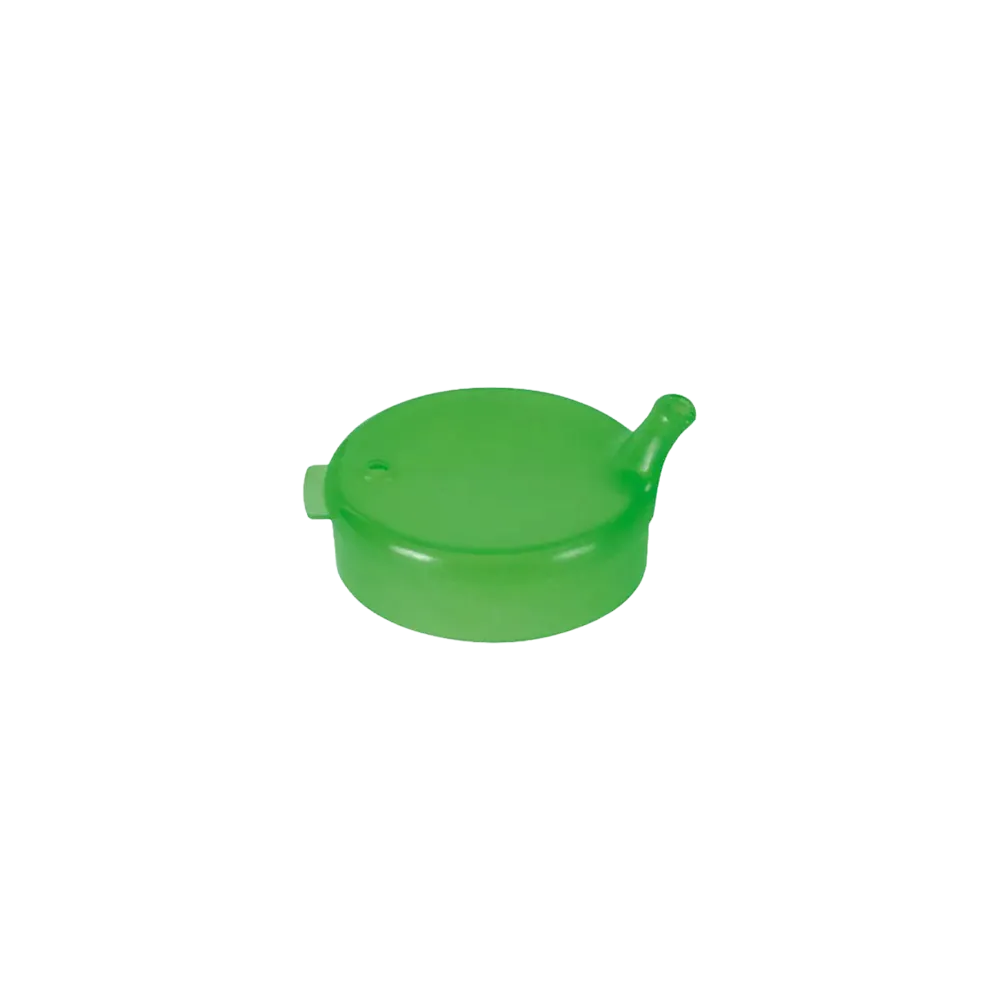 Tapa de taza de pico de PP, verde, 4x4 mm para 250 ml: comprar tapa de polipropileno para taza de pico como material para pacientes.