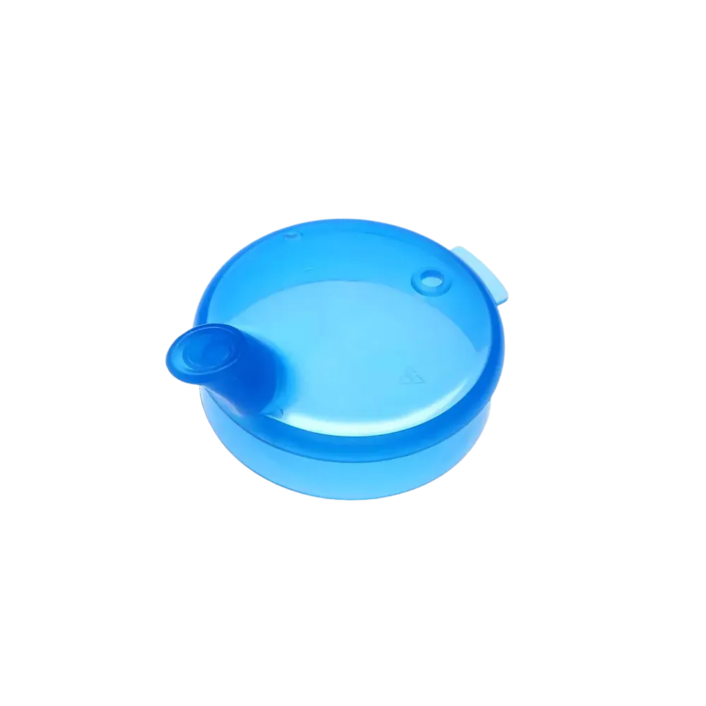 Tapa de taza de pico de PP, azul, 8x4 mm para 250 ml: comprar tapa de polipropileno para taza de pico como material para pacientes.