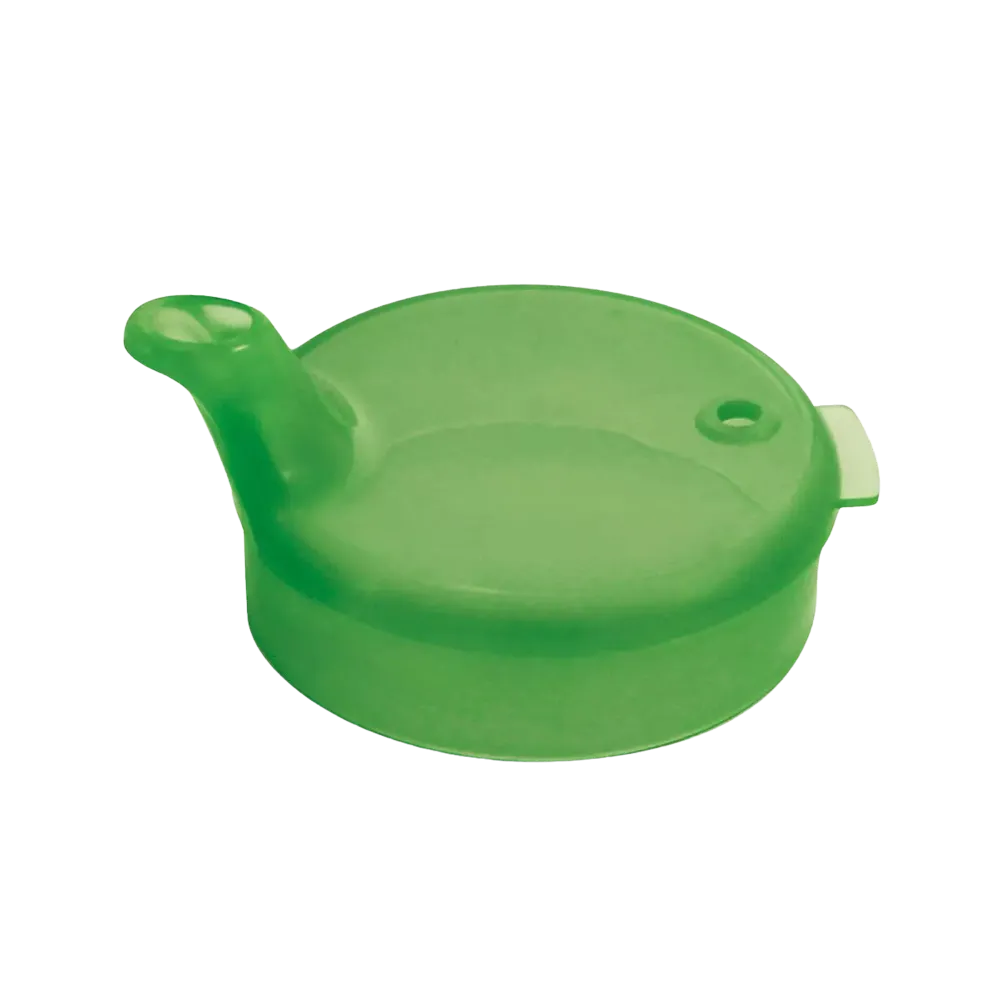 Tapa de taza de pico de PP, verde, 12x10 mm para 250 ml: comprar tapa de polipropileno para taza de pico como material para pacientes.